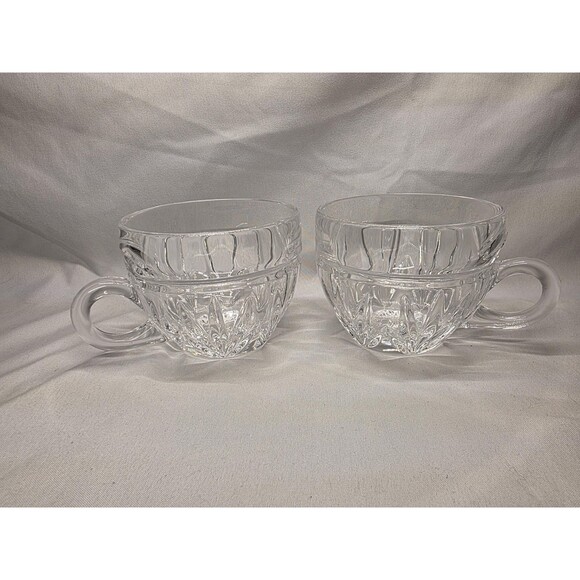Set of 2 Real Crystal Teacups Rare Collectible Vintage Antique Unique - Picture 1 of 7